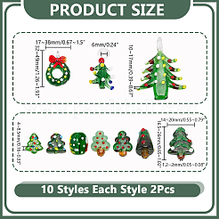 20 Stück 10 Stile Weihnachtsthema handgefertigte Glasperlen&nbsp;LAMP-AR0001-44