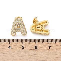 Messing Micro Pave klare Zirkonia Ohrstecker&nbsp;EJEW-Z091-02G