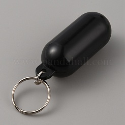 Schlüsselanhänger aus Kunststoff in Pillenform mit schwebendem Anhänger&nbsp;KEYC-WH0027-113B