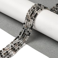 Natur schwarz Rutilquarz Perlen Stränge&nbsp;G-B090-A01-02