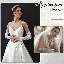 Maniche lunghe senza dita da sposa in poliestere&nbsp;AJEW-WH20020-462A