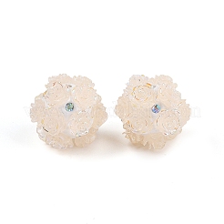 Perline di strass in argilla polimerica con rose acriliche luminose in rilievo&nbsp;CLAY-H003-06D