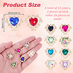 26 Stück 13 Stile Glas-Strass-Anhänger&nbsp;FIND-DR0001-73