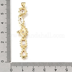 Laiton micro pave clair zircone cubique grands pendentifs&nbsp;KK-E802-18G-B