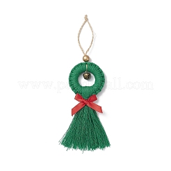 3 pendentif pompon décoratif en fils de coton tressés&nbsp;HJEW-JM03789
