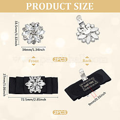 4 stücke 2 arten blume bowknot eisen kristall strass schuh schnalle clips&nbsp;HJEW-GA00048