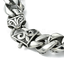 304 Edelstahl Cuban Link Kettenarmbänder für Damen und Herren&nbsp;BJEW-C063-04AS