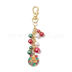 6 pendentif décoratif en alliage émaillé de Noël&nbsp;HJEW-JM03683