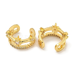 Manschettenohrringe aus Messing mit Mikropflaster und klaren Zirkonia für Damen&nbsp;EJEW-C104-122G