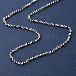3 mm starke Rolo-Kettenhalsketten aus 304er Edelstahl&nbsp;NJEW-P338-08P