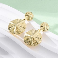 Laiton rond plat boucles d'oreille d'oreilles&nbsp;EJEW-R025-25G