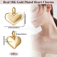 Charms in ottone placcato in cremagliera 10 pz&nbsp;KK-BBC0014-27G