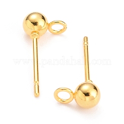 Ohrstecker-Beschläge mit Kugelkopf aus Edelstahl 304&nbsp;X-STAS-Z035-02G-C