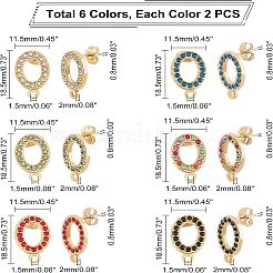 12 pieza de accesorios para pendientes de acero inoxidable 304 de 6 colores&nbsp;STAS-UN0031-75