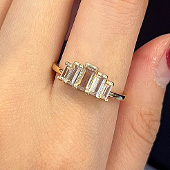 Messing Micro Pave klare Zirkonia Fingerringe&nbsp;FS-WGE2097-02