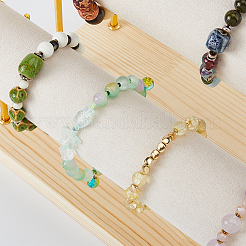 4-stufige Samt-T-Steg-Schmuckarmband-Präsentationsständer&nbsp;BDIS-WH0007-03G