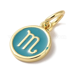 Véritables breloques en émail en laiton plaqué 18k or véritable&nbsp;KK-L216-001G-F05