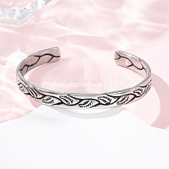 Bracelets manchettes rétro en acier inoxydable chirurgical 316&nbsp;BJEW-C142-11A-AS