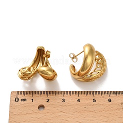 Orecchini a bottone in acciaio inossidabile 304&nbsp;EJEW-P316-06G
