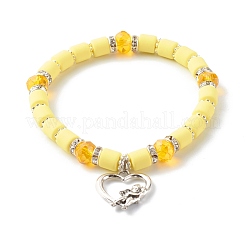 Bracciali elasticizzati fatti a mano con perle di argilla polimerica&nbsp;BJEW-JB06431