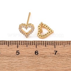 Orecchini da donna in ottone con micro pavé di zirconi cubici&nbsp;EJEW-F418-21G