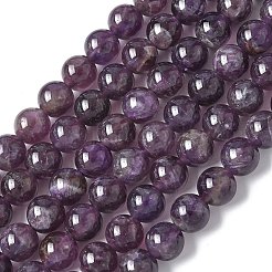 Natürlichen Amethyst Perlen Stränge&nbsp;G-M445-8MM-01D