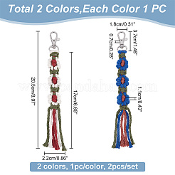 2 Stück 2 Farben Makramee-Armband-Anhänger aus Baumwolle&nbsp;AJEW-GO0001-02