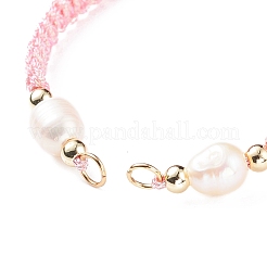 Braccialetto di perle intrecciate in poliestere semifinito&nbsp;AJEW-JB01128-04