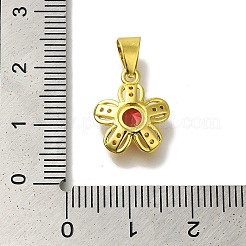 Blumenständer aus Messing mit Mikropflaster und Zirkonia-Anhänger&nbsp;KK-H485-01G-02