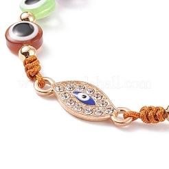 Braccialetto di perline intrecciate in resina malocchio&nbsp;BJEW-JB08413