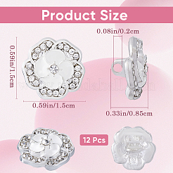 12 Stück Legierungs-Strass-Ösenknöpfe&nbsp;BUTT-GF0003-66