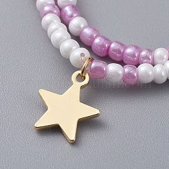 Glasperlen Kinder Stretch Armbänder&nbsp;BJEW-JB04825