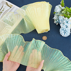 Ruban de garniture en dentelle plissée en polyester couleur sirène&nbsp;DIY-WH0419-44A