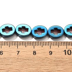 Brins de perles d'hématite non magnétiques synthétiques galvanisées&nbsp;G-L613-Z01-02