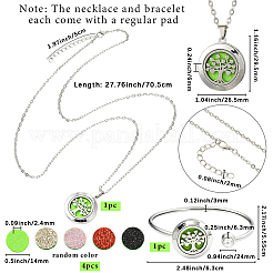 1 bracelet jonc ouvert en acier inoxydable et 1 colliers pendentifs en acier inoxydable&nbsp;AJEW-SC0004-06A