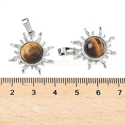Pendentifs en œil de tigre naturel&nbsp;G-F786-08P-29