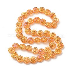 Transparentes perles de verre de galvanoplastie brins&nbsp;GLAA-G098-04H