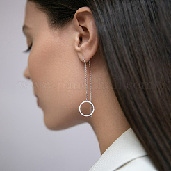 S925 Silber Zirkon geometrische Ohrringe und Halskette Schmuck-Set für Frauen&nbsp;IQ8256-3