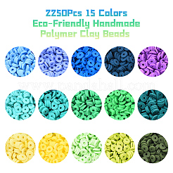 2250 Stück 15 Farben handgefertigte Polymer Clay Perlen&nbsp;CLAY-YW0001-25A