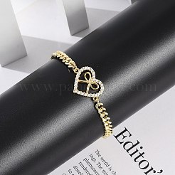 Messing Micro Pave klare Zirkonia Link Armbänder&nbsp;LS-BJEW-M050-05G-01
