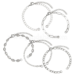 10 bracelet en laiton et acier inoxydable 304 (5 styles différents)&nbsp;AJEW-YW00006