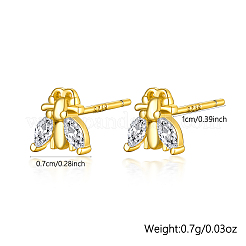 Orecchini a bottone in argento S925 a forma di insetto&nbsp;YF0930-1
