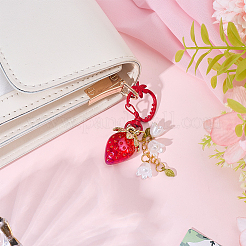 1 pendentif fraise en acrylique&nbsp;KEYC-BM0001-25B