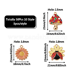 50 stücke 10 stil rack beschichtung legierung emaille anhänger&nbsp;ENAM-SW0001-02