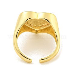 Anello a polsino aperto da donna in ottone con micro pavé di zirconi cubici trasparenti&nbsp;LS-RJEW-M173-02C-G