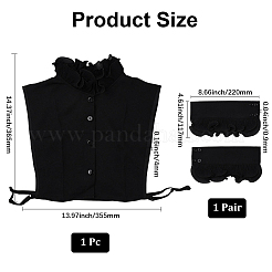 1 chemise en mousseline détachable pour femme avec faux col&nbsp;AJEW-CY0001-38B
