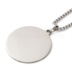 Collana con ciondolo in acciaio inossidabile 201 antiossidante con catene a scatola&nbsp;NJEW-H015-02P