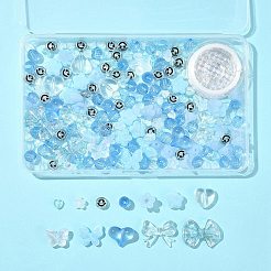 219 pièce de perles acryliques de 12 styles avec 1 rouleaux de fil élastique solide et extensible&nbsp;OACR-FS0001-58
