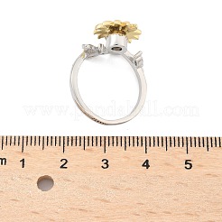 Drehbarer offener Ring mit Sonnenblume und Libelle für Frauen&nbsp;RJEW-M139-16P