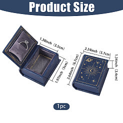 Boîtes de rangement pour pinces à cravates en cuir PU en forme de livre&nbsp;CON-CA0001-034A